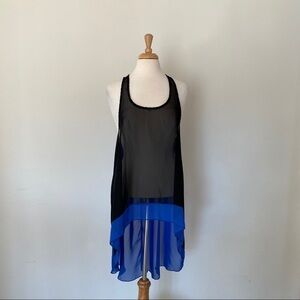 Blush High Low See Thru Racerback Tank Top OS